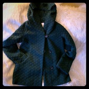 Coldwater Creek Hunter Green Textured Knit Coat|S